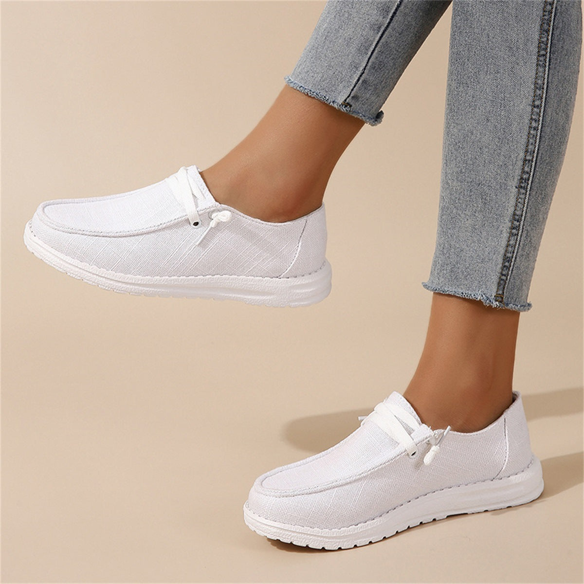 Damen bequeme Slip-On Freizeitschuhe mit leichtem Obermaterial Shopnory
