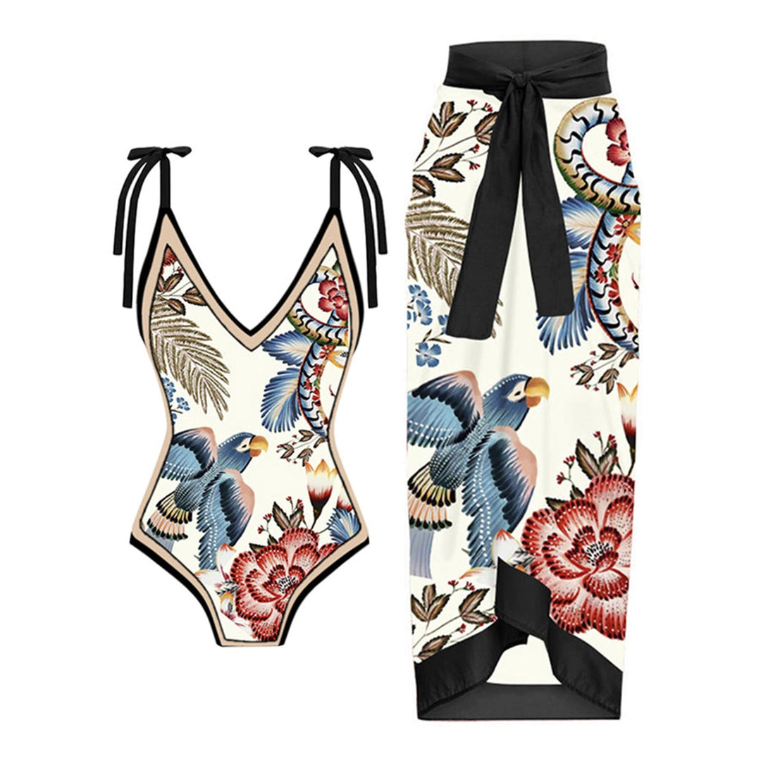 Damen Bademode-Set mit stilvollem Wickelrock Shopnory