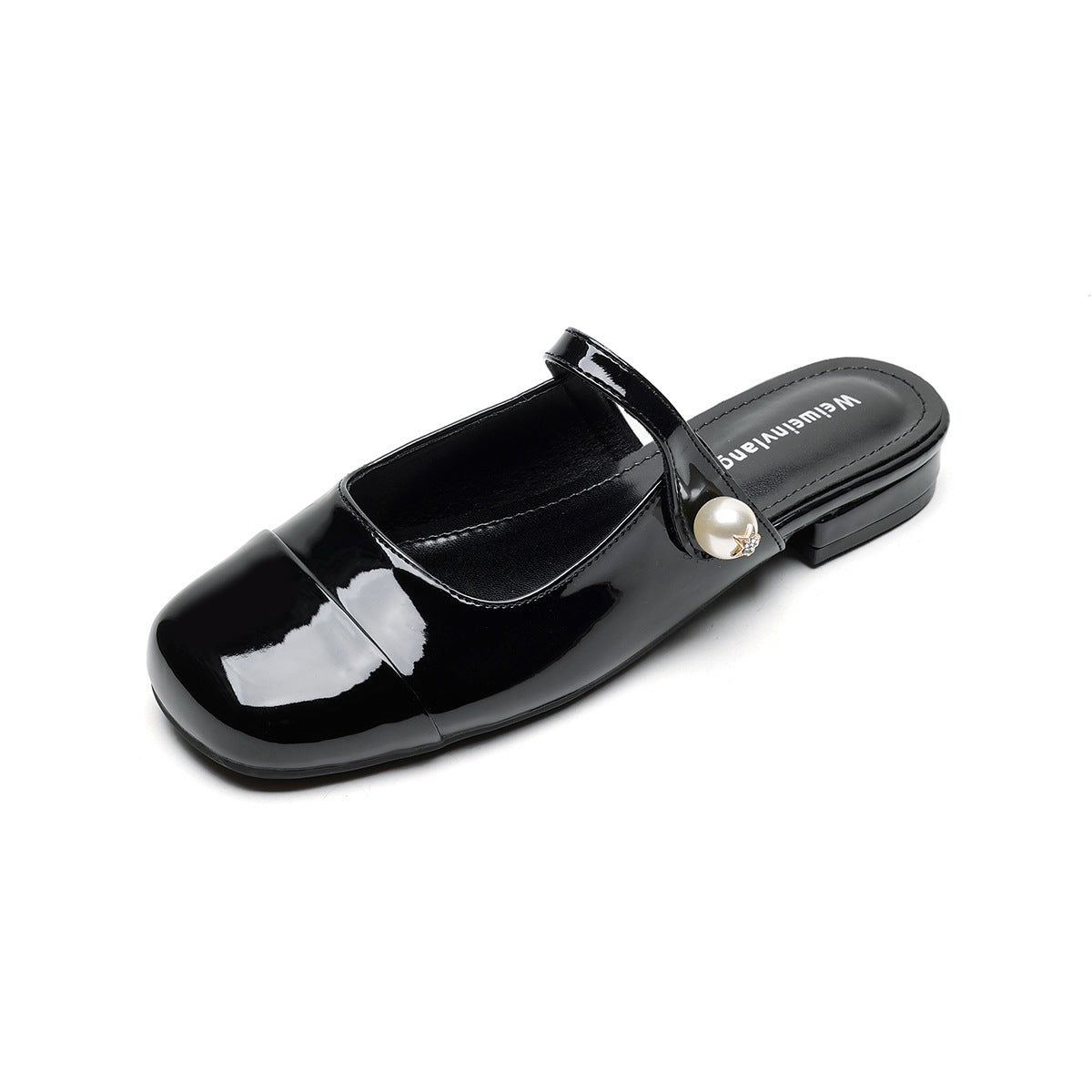 Damen elegante Mules mit modischem Riemen und ansprechendem Farbkontrast