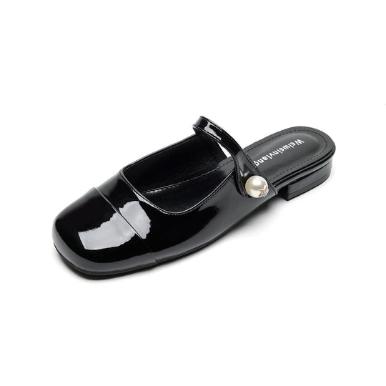 Damen elegante Mules mit modischem Riemen und ansprechendem Farbkontrast