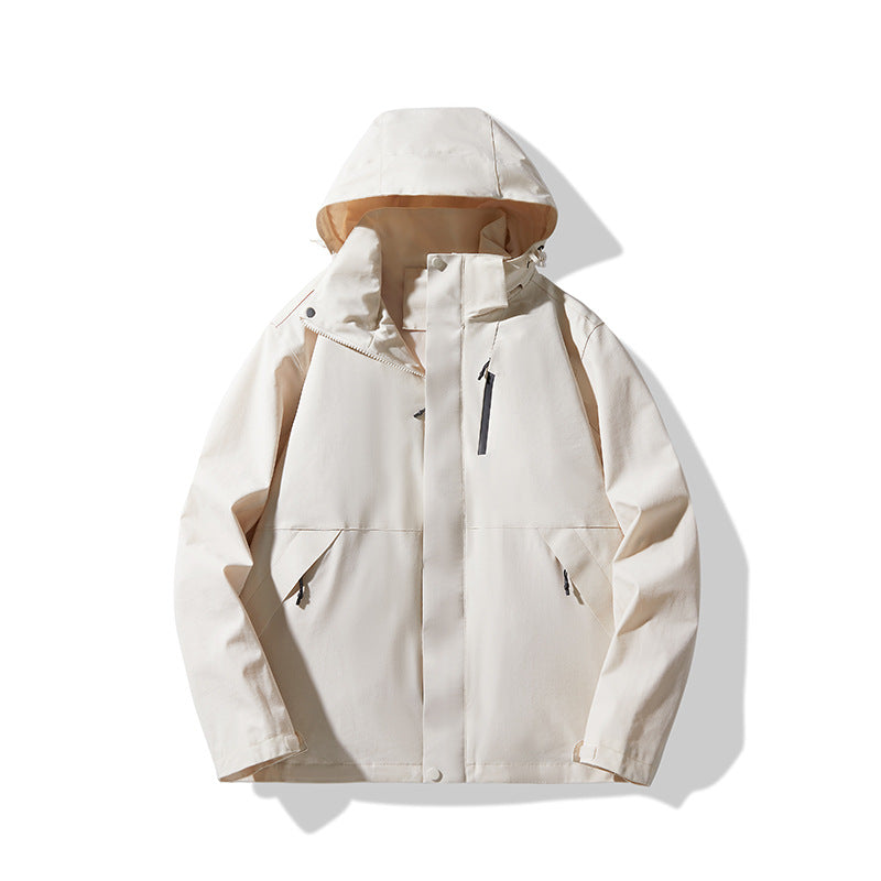 Herren Technische wasserdichte Kapuzen-Shelljacke im minimalistischen Urban-Look Shop Nory