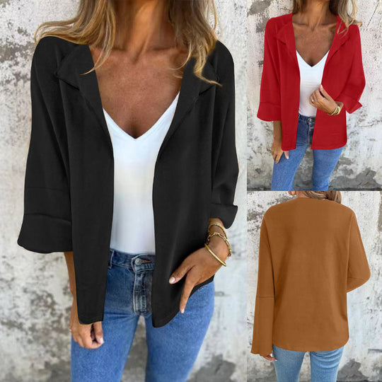 Damen Leichter Oversize-Mantelblazer mit offenem Schnitt und weiten Ärmeln Shop Nory