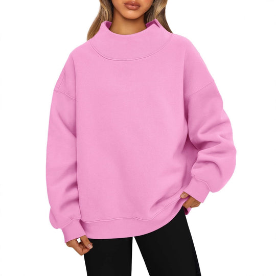 Damen Oversized-Sweatshirt mit hohem Stehkragen und überschnittener Schulter Shop Nory
