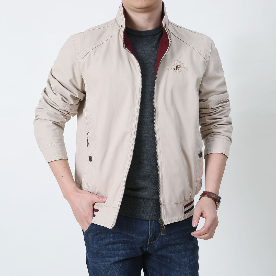 Herren Übergangs-Fieldjacke aus gewachstem Canvas mit Stehkragen und verdecktem Reißverschluss Shop Nory