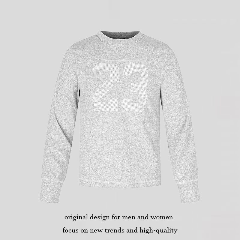 Herren Langarm-Sweatshirt mit Rundhalsausschnitt und sportischem Nummern-Print Shop Nory