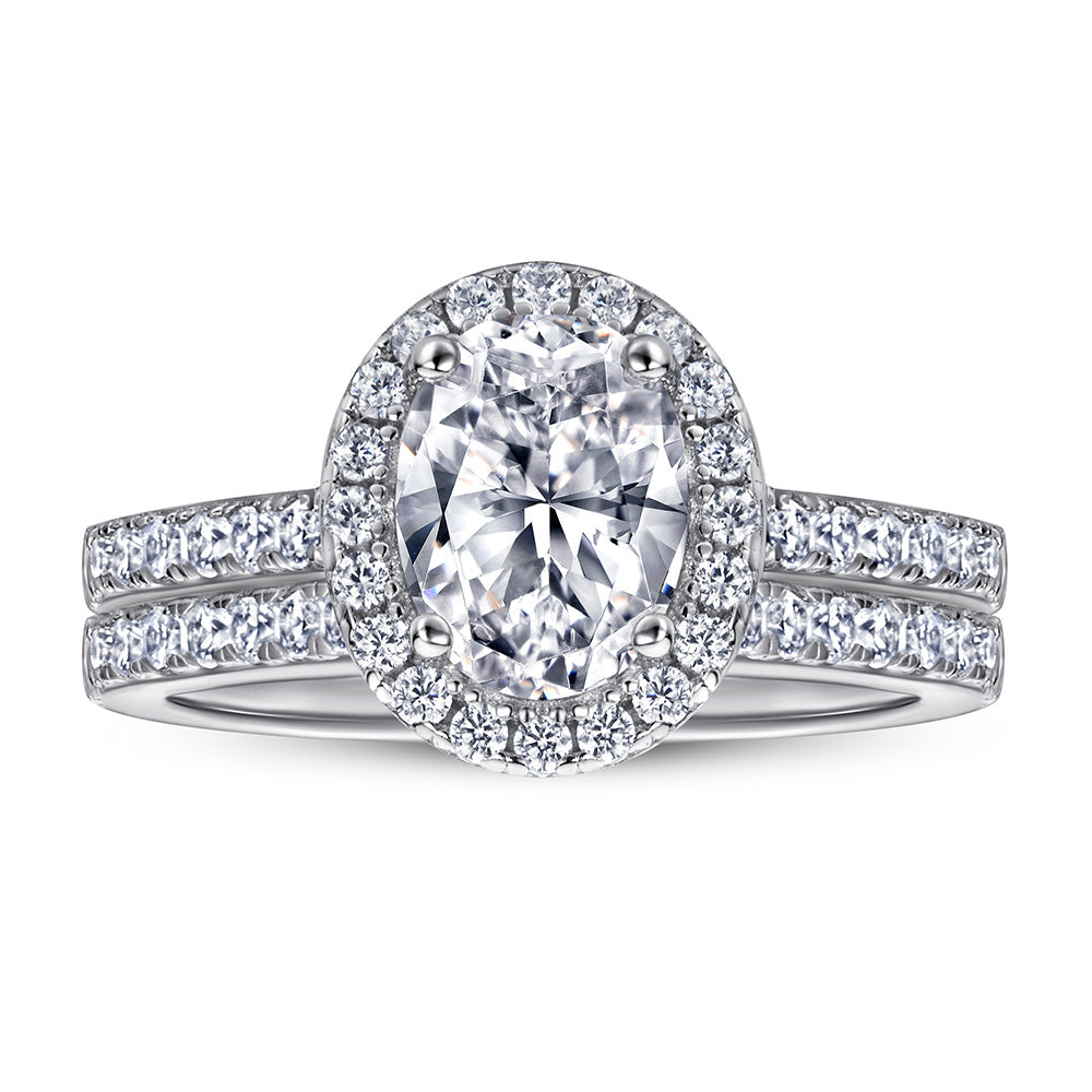 Damen Verlobungsring mit quadratischer Diamantfassung und funkelndem Zirkonia-Besatz Shop Nory