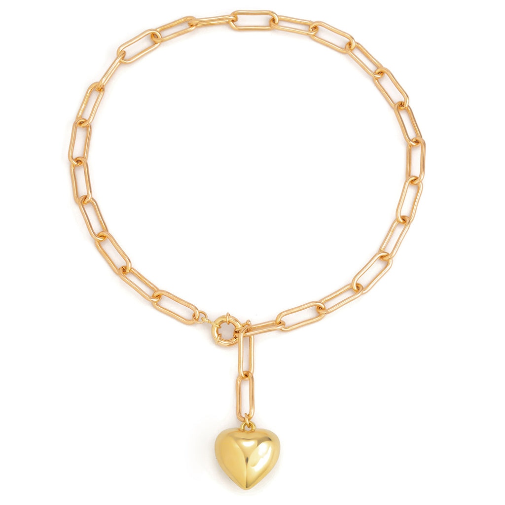 Damen Herz-Anhänger Kette mit Gliederdesign Shop Nory
