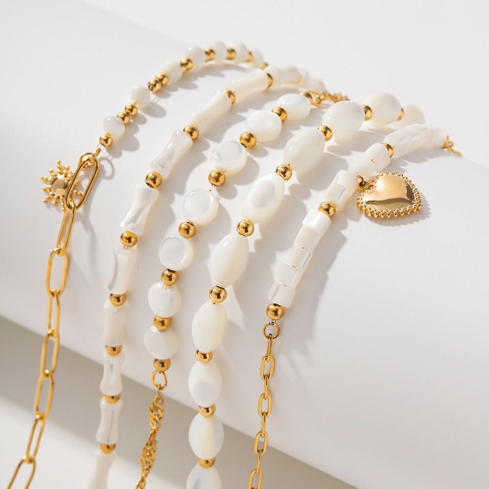 Damen Armband mit eleganten Perlenakzenten und modernem Kettendesign Shop Nory
