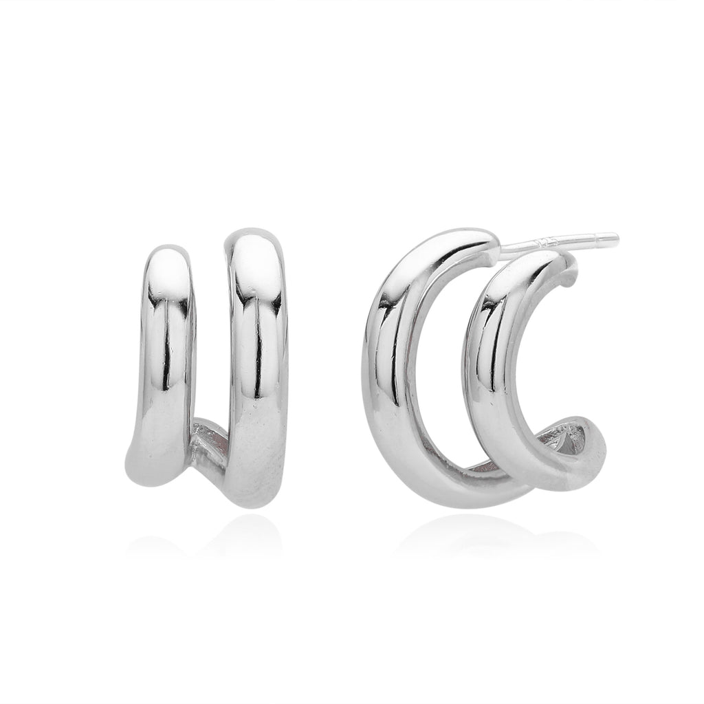 Damen Creolen mit elegantem geschwungenem Design aus hochwertigem 925 Sterlingsilber Shop Nory