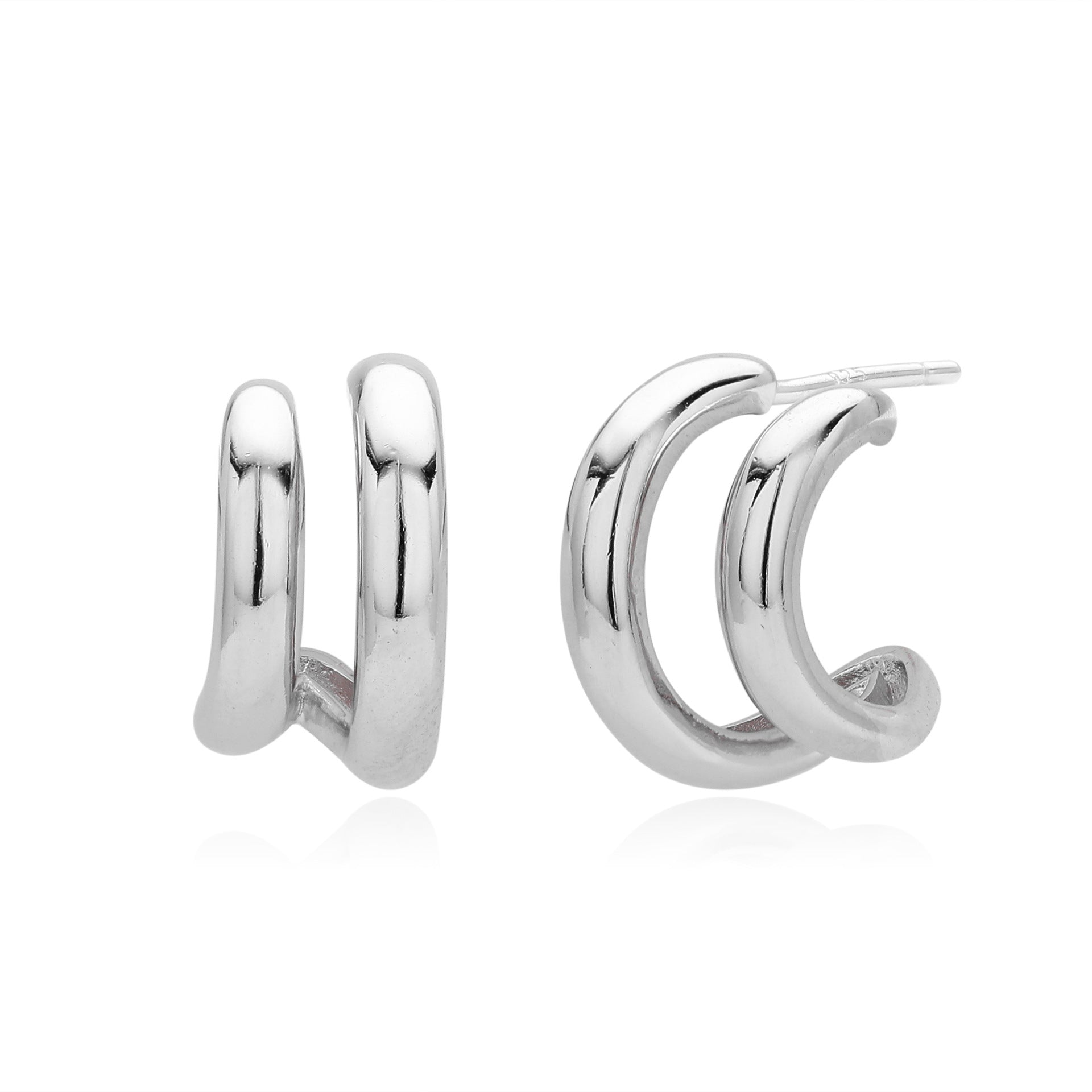 Damen Creolen mit elegantem geschwungenem Design aus hochwertigem 925 Sterlingsilber Shop Nory