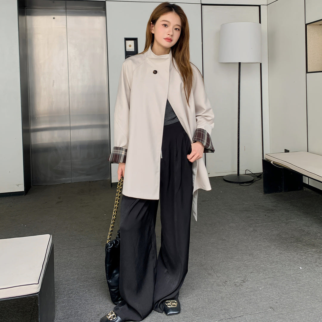 Damen Kurzjacke im Parka‑Stil mit Taillengürtel und kariertem Ärmelfutter Shop Nory