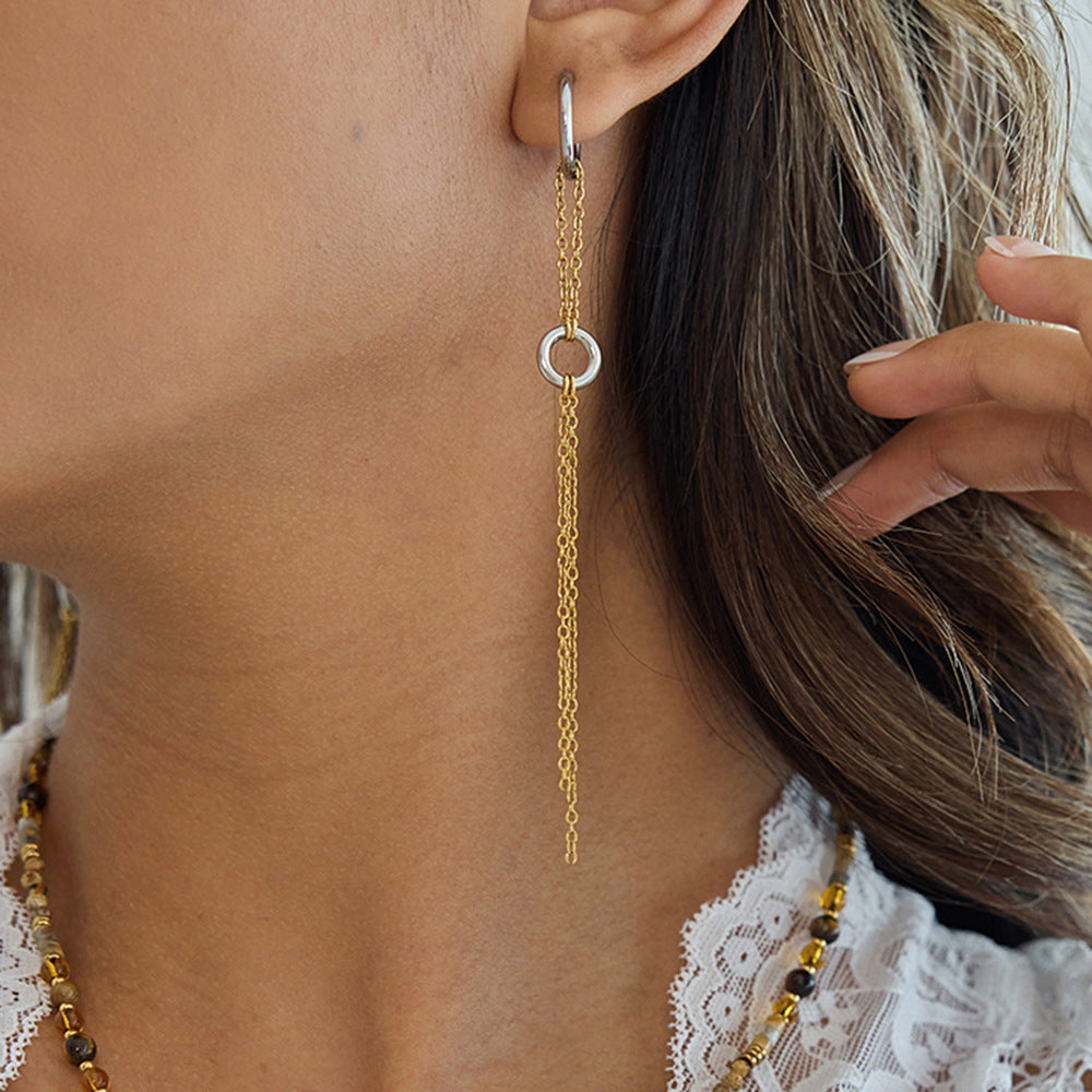 Damen Ohrhänger mit elegantem Kettenelement und hypoallergener Edelstahlverarbeitung Shop Nory