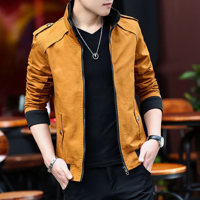 Herren leichter Canvas‑Bomber mit Teddyfleece‑Innenfutter, Epauletten und Rippbündchen Shop Nory