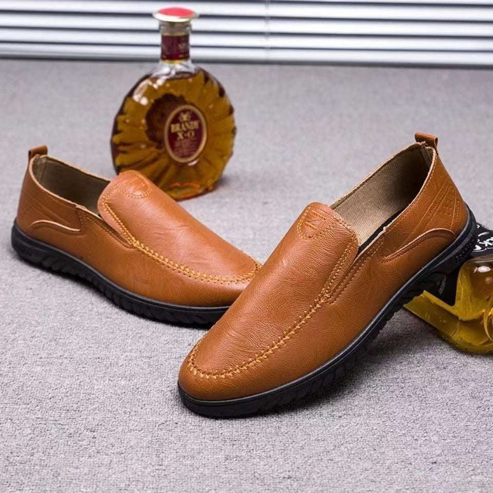 Herren Bequeme Leder Slipper Schuhe