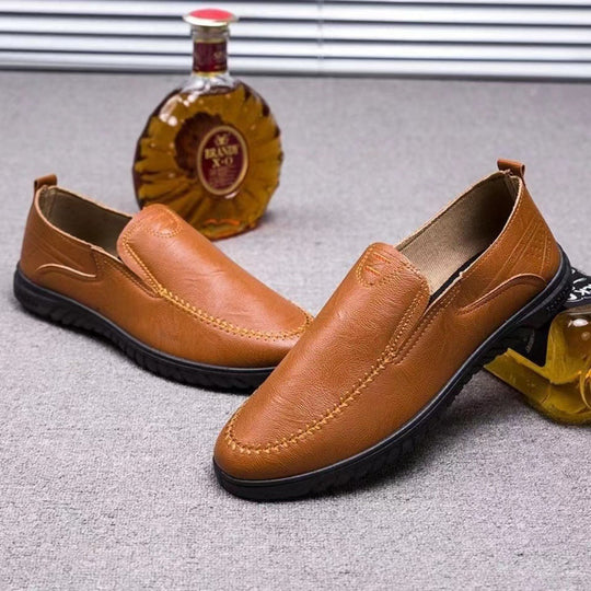 Herren Bequeme Leder Slipper Schuhe
