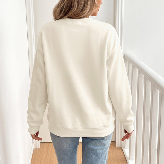 Damen Oversize-Sweatshirt mit gesticktem Schleifen-Motiv und Rundhalsausschnitt Shop Nory