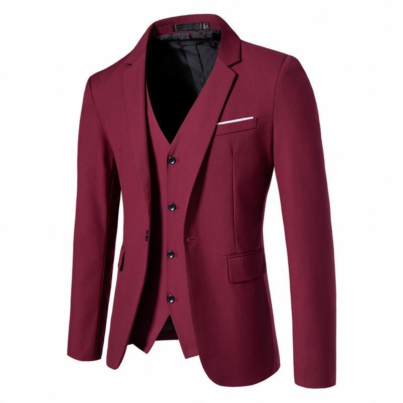 Herren Tailliertes Sakko mit passender Weste und schlanker Business‑Silhouette Shop Nory