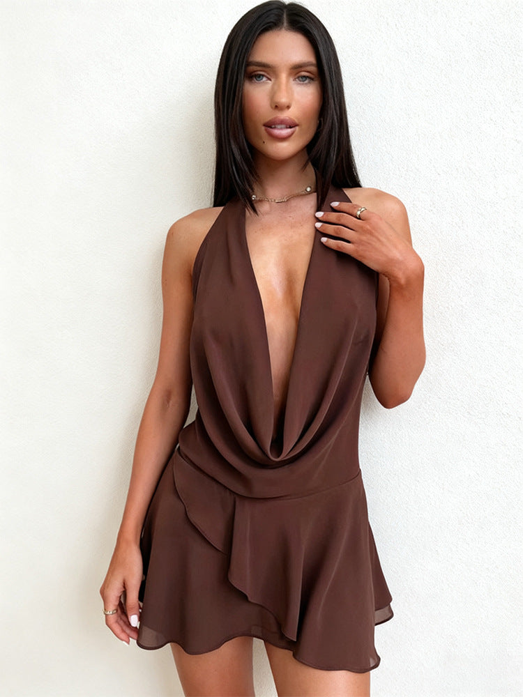 Damen Elegantes und luftiges Etuikleid mit tiefem Ausschnitt
