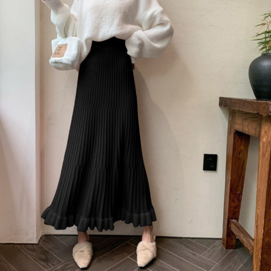 Damen Eleganter Plisseerock mit Volants Shop Nory