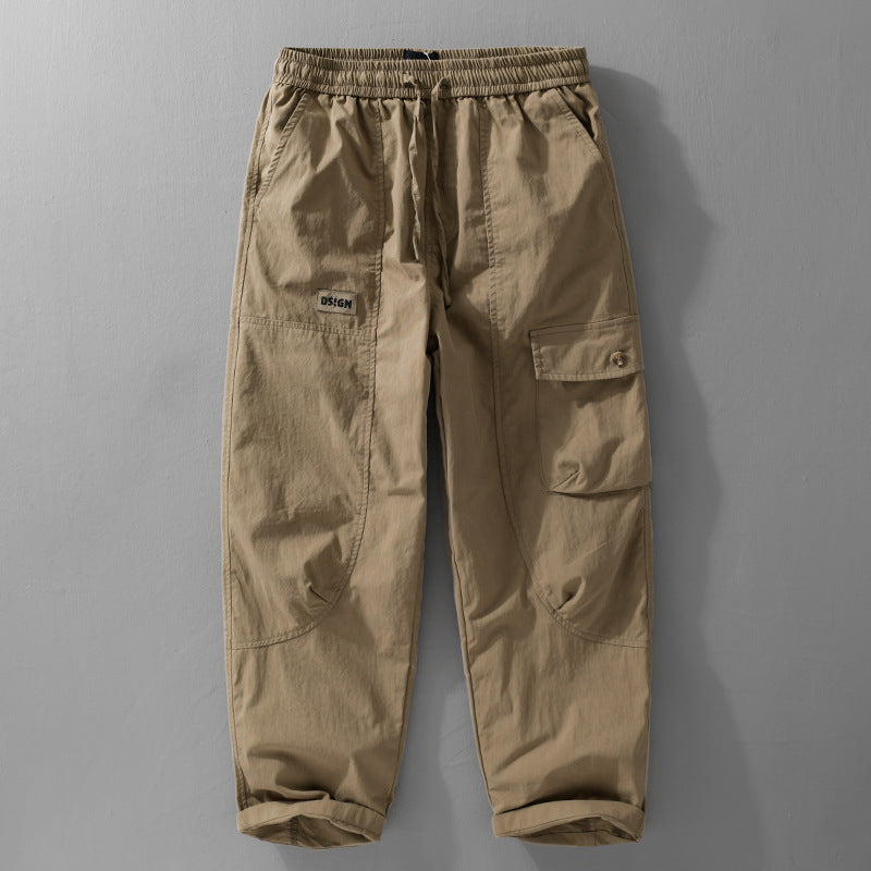 Herren Relaxte Cargo-Hose mit elastischem Bund, Kordelzug und vielseitigen Beintaschen Shop Nory