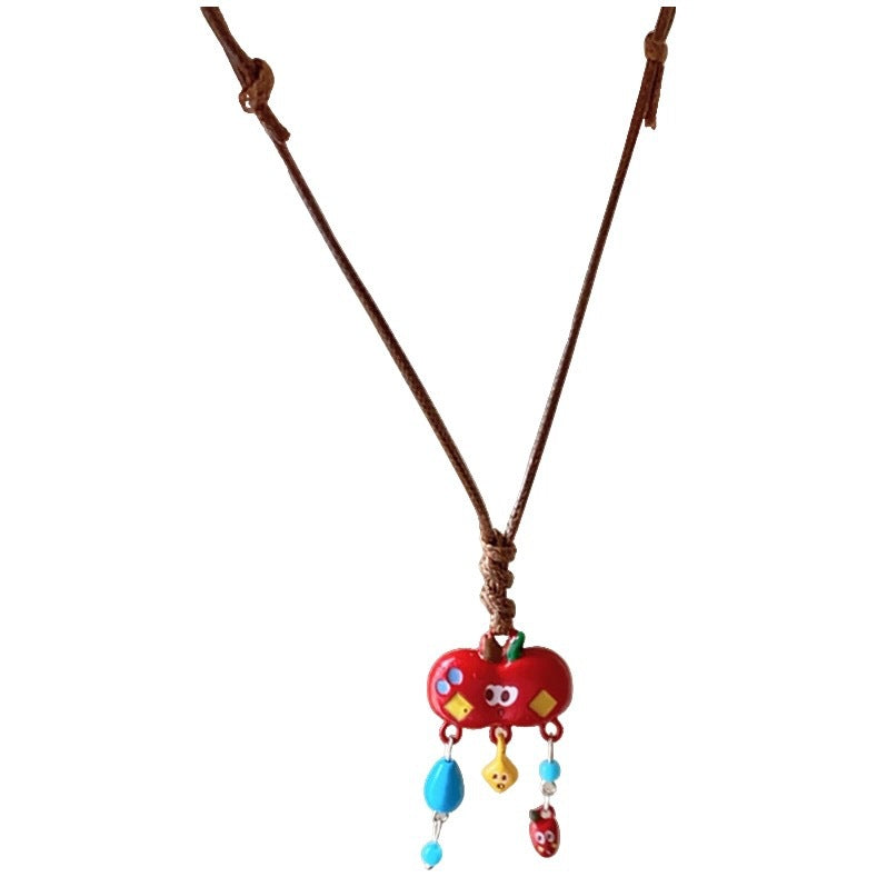 Damen Kette mit kreativem, farbenfrohem Anhänger aus handgefertigten Materialien Shop Nory