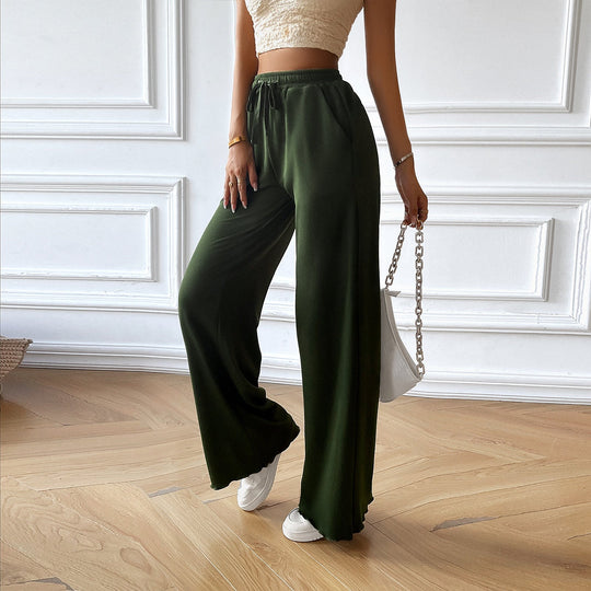 Damen Weite Sporthose mit elastischem Bund und seitlichen Taschen