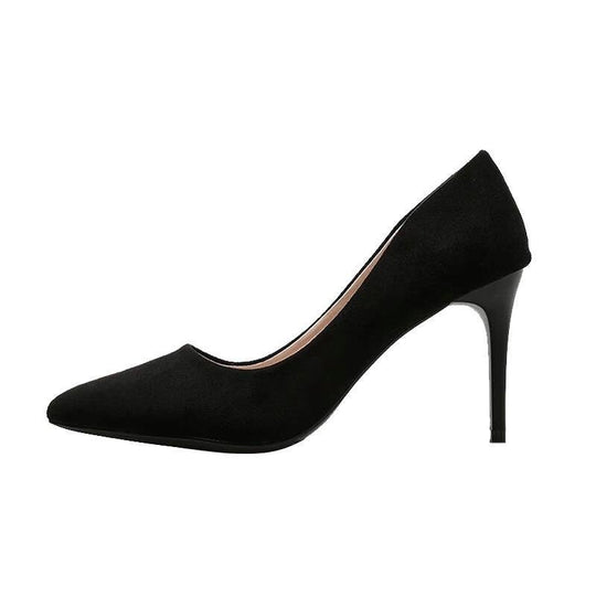 Damen Samtige spitze Pumps mit schmalem Stilettoabsatz und Komfortfußbett Shop Nory