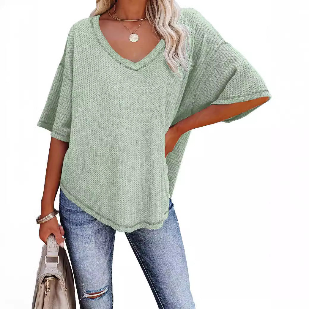 Damen lässiges Oversized-Oberteil mit strukturiertem WShopnorymuster