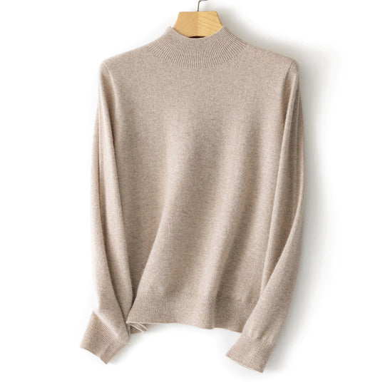 Damen Feiner Stehkragen-Pullover aus Kaschmir-Mix mit gerippten Abschlüssen Shop Nory