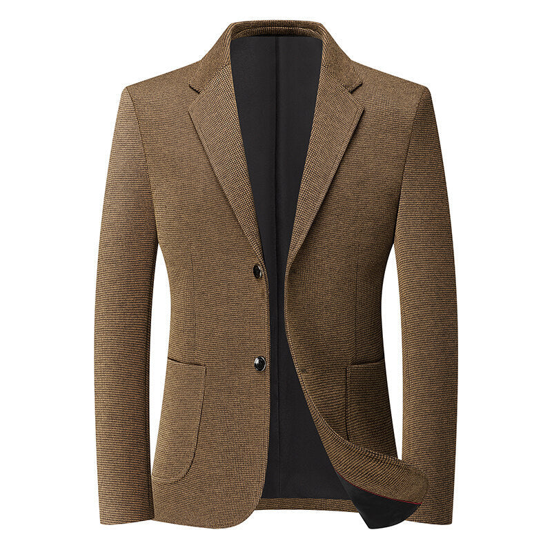 Herren Tailliertes Strickblazer aus Wollmix mit feiner Noppenstruktur und aufgesetzten Taschen Shop Nory