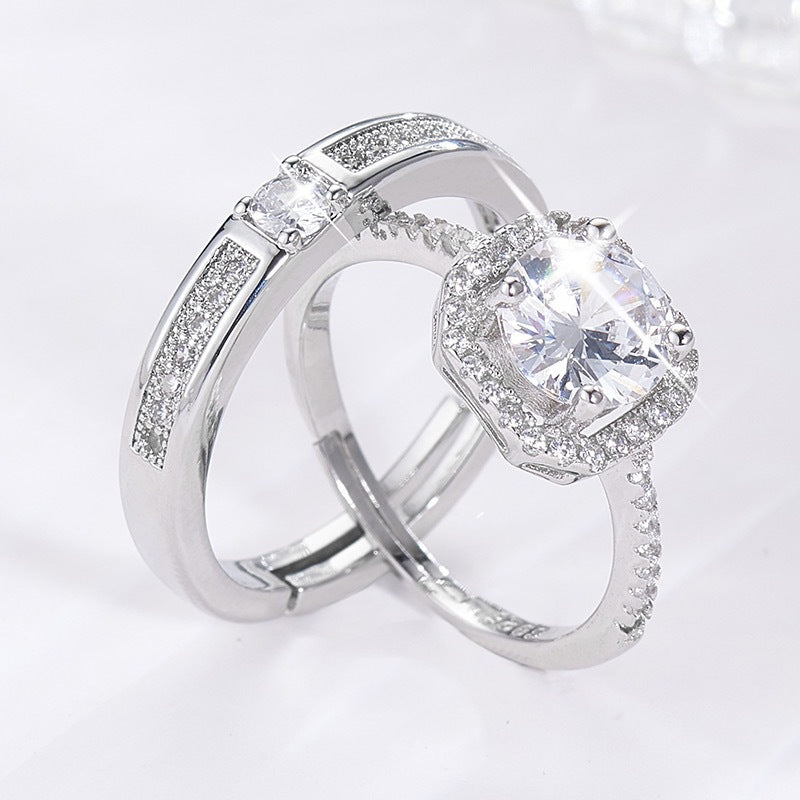 Damen Verlobungsring-Set mit funkelndem Zirkonia und klassischem Design Shop Nory