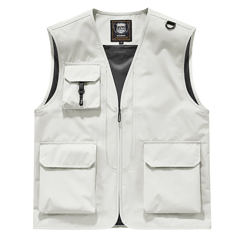 Herren Sichtbare Multifunktionale Utility-Weste mit Mesh‑Futter, Mehrfachtaschen und D‑Ring Shop Nory