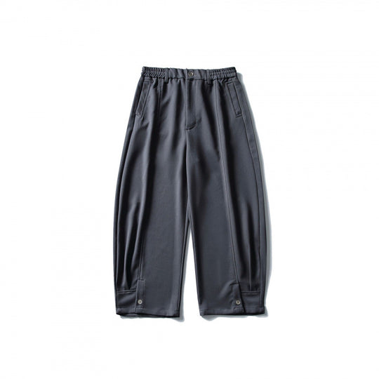 Herren weite knöchellange Bundfalten-Hose mit elastischem Bund und verstellbarem Saum Shop Nory
