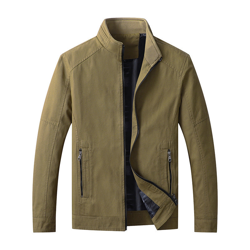 Herren Leichter Canvas-Fieldblouson mit Stehkragen und verdecktem Reißverschluss Shop Nory
