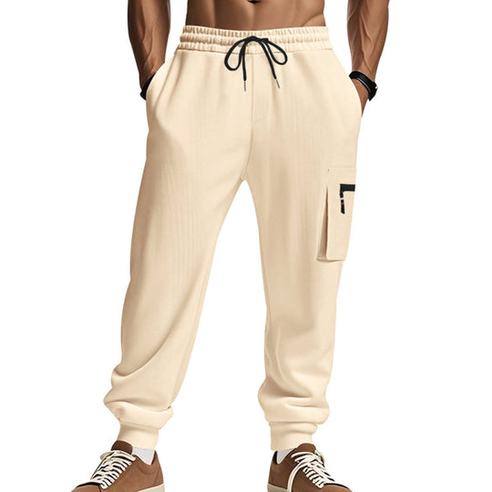 Herren Cargo-Jogginghose mit Reißverschluss-Cargotasche, elastischem Bund und geripptem Saum Shop Nory