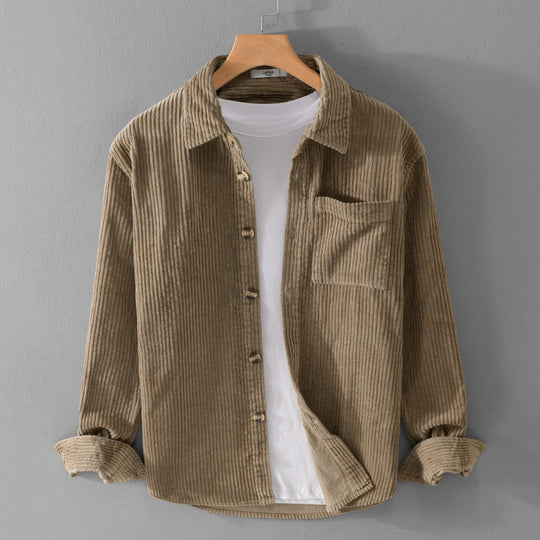 Herren Cord-Overshirt mit breiter Rippenstruktur, Brusttasche und Relaxed-Fit Shop Nory