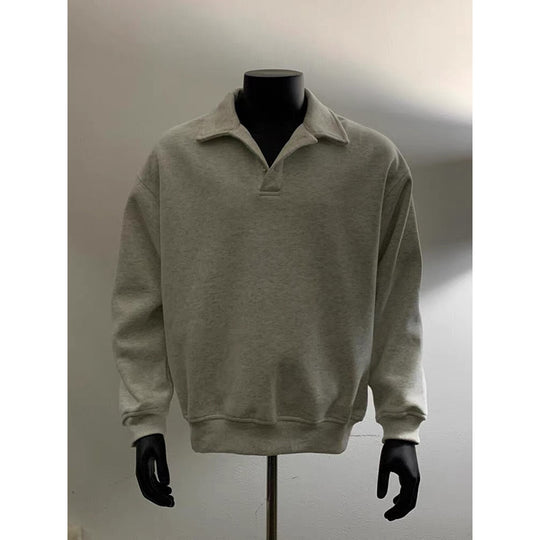 Herren Poloshirt-Sweatshirt mit Hemdkragen und Oversize-Schnitt Shop Nory