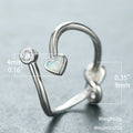 Damen Ring mit funkelndem Zirkonia und herzförmigem Opaleinsatz Shop Nory