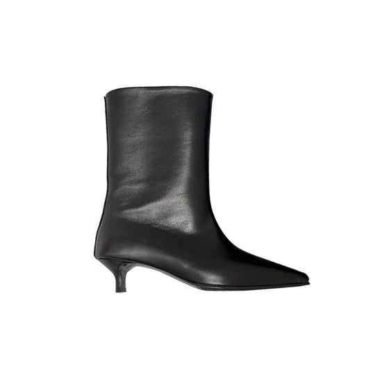 Damen Wadenhohe schlanke Stiefeletten mit spitzer Zehenpartie und niedrigem Kitten‑Absatz Shop Nory