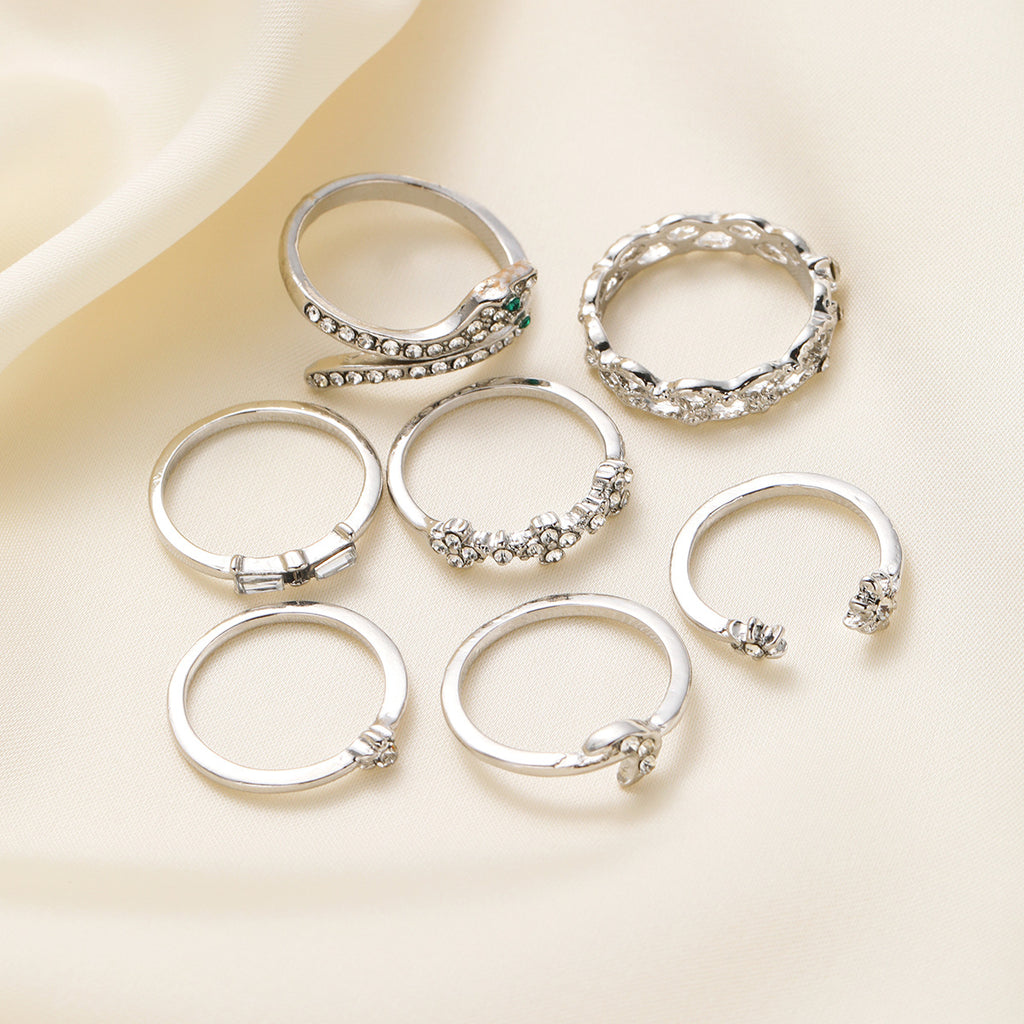 Damen Ring-Set mit funkelnden Akzenten und liebevollen Botschaften Shop Nory