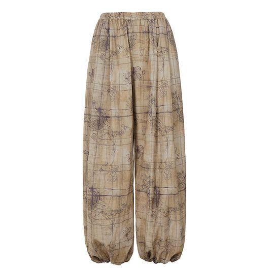 Damen nan weit geschnittene Palazzo-Hose mit elastischem Bund und gerafften Beinabschlüssen Shop Nory