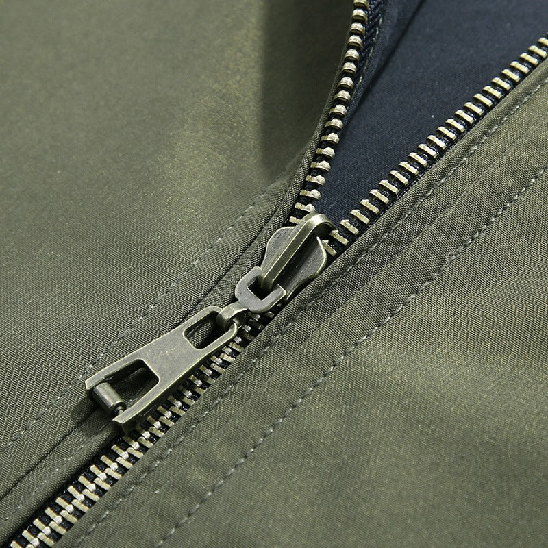 Herren Leichte Bomberjacke im urbanen Utility‑Look mit gestreiften Rippbündchen & Reißverschlusstaschen Shop Nory