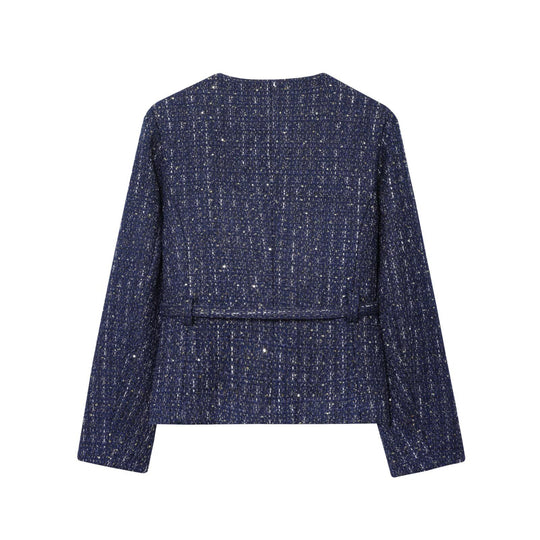 Damen Modische Kurzjacke mit goldenen Knöpfen