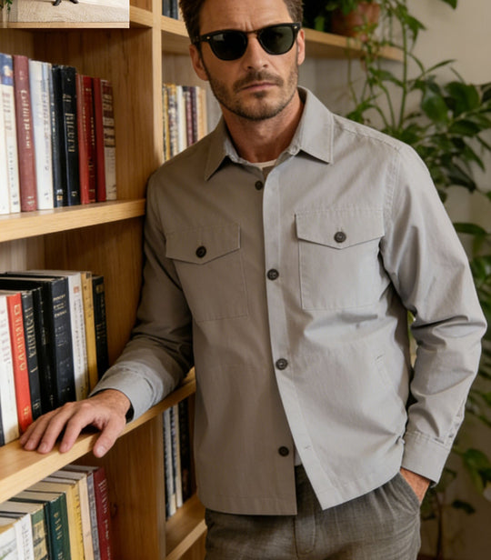 Herren Hemdjacke mit Pattentaschen und leichter Baumwollmischung Shop Nory