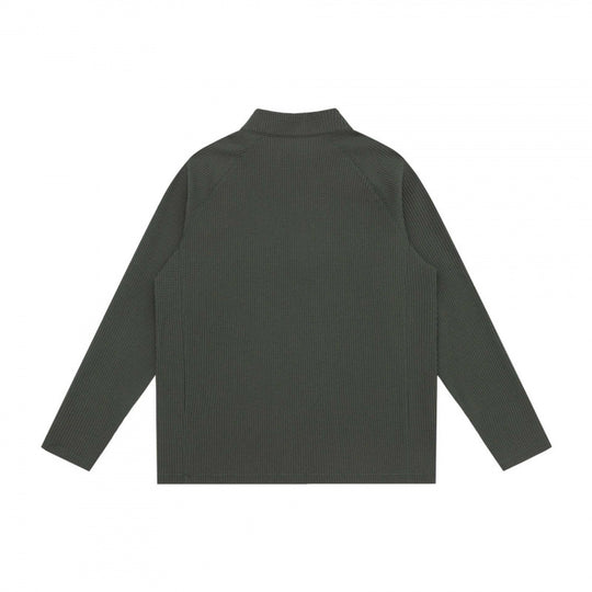 Unisex Grobstruktur-Halbzip-Pullover mit Stehkragen und Boxy-Schnitt Shop Nory