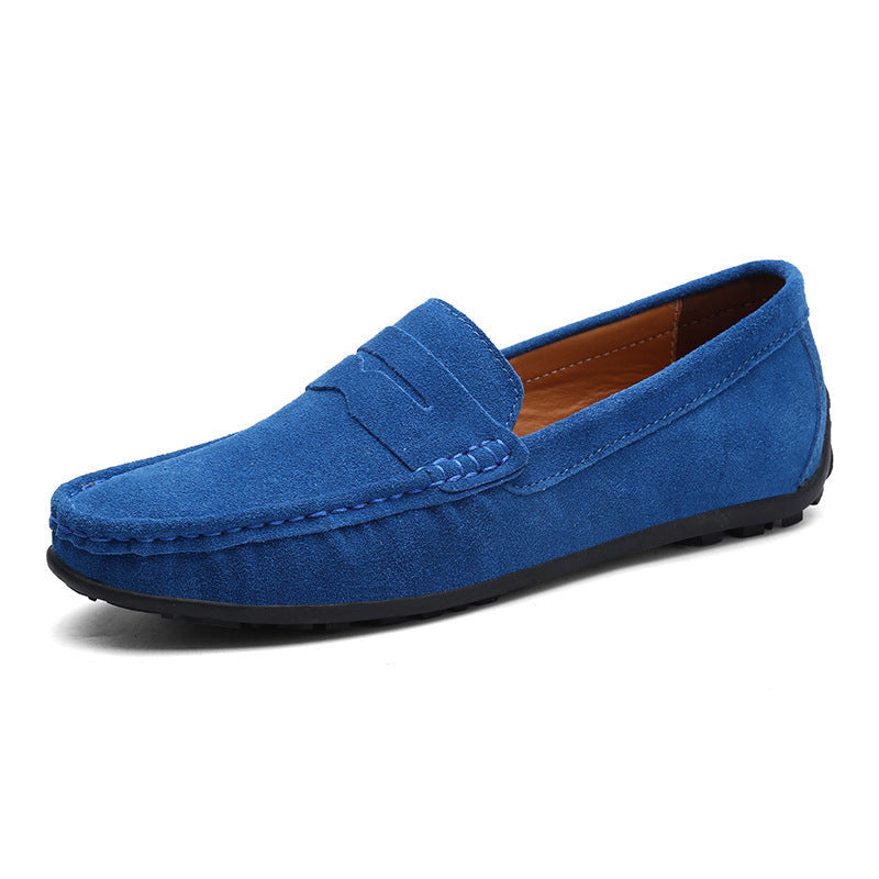 Herren nan eleganter Wildleder-Loafer mit handgenähter Moccasinnaht und rutschfester Gummiprofilsohle
