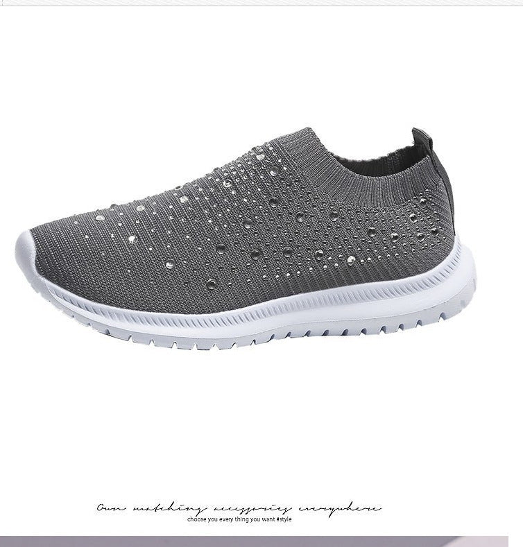 Damen Strick-Slipper-Sneaker mit Strassbesatz und flexibler Komfortsohle Shop Nory