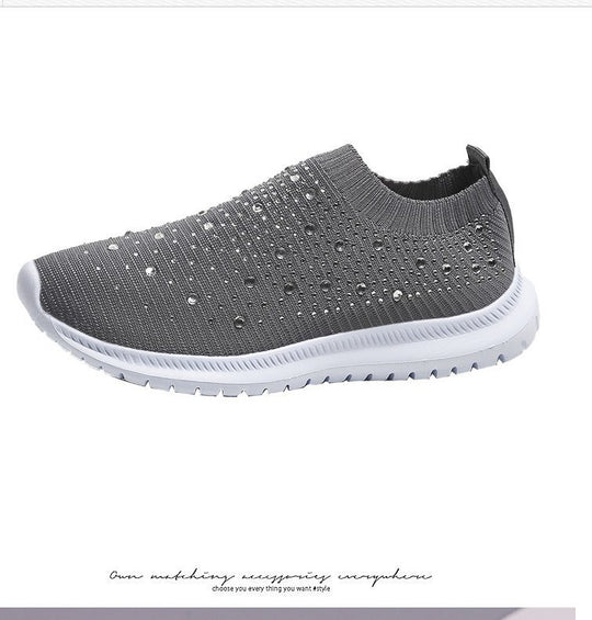 Damen Strick-Slipper-Sneaker mit Strassbesatz und flexibler Komfortsohle Shop Nory