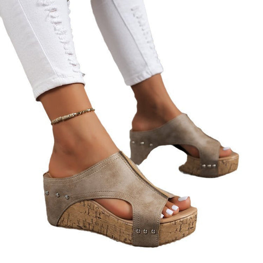 Damen Fußbett Sandalen mit komfortablem Korksohle Shopnory