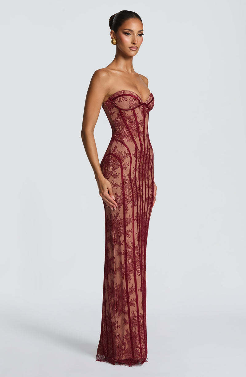 Damen Abendkleid mit raffinierten Spitzen-Details Shopnory